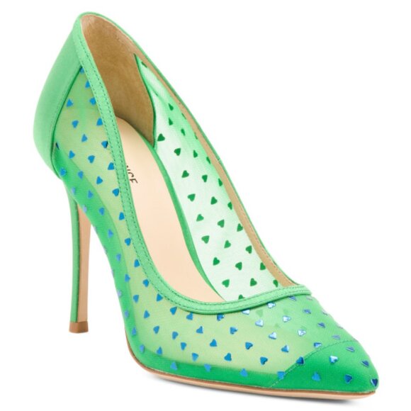 L'AGENCE Green and Blue Heart Pumps